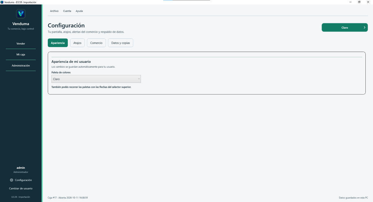 Configuración de apariencia